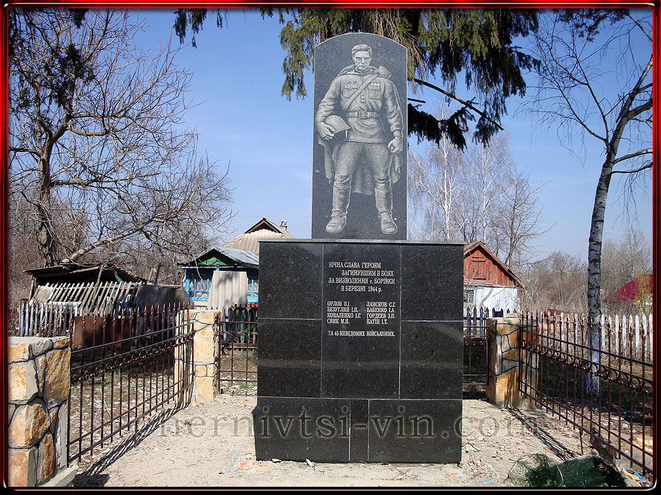 Пам'ятник полеглим солдатам, с.Борівка, Чернівецький район