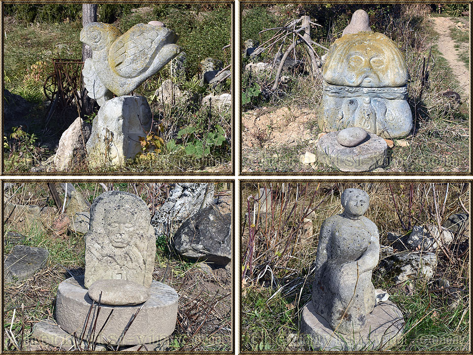 кам'яні скульптури в селі Букатинці Чернівецького району